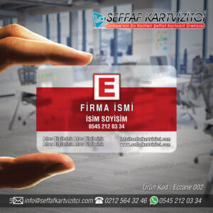 Eczane Şeffaf kartvizit 002