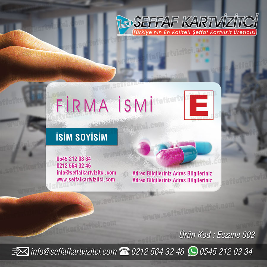 Eczane Şeffaf kartvizit 003