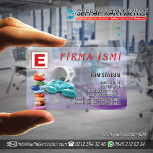 Eczane Şeffaf kartvizit 004