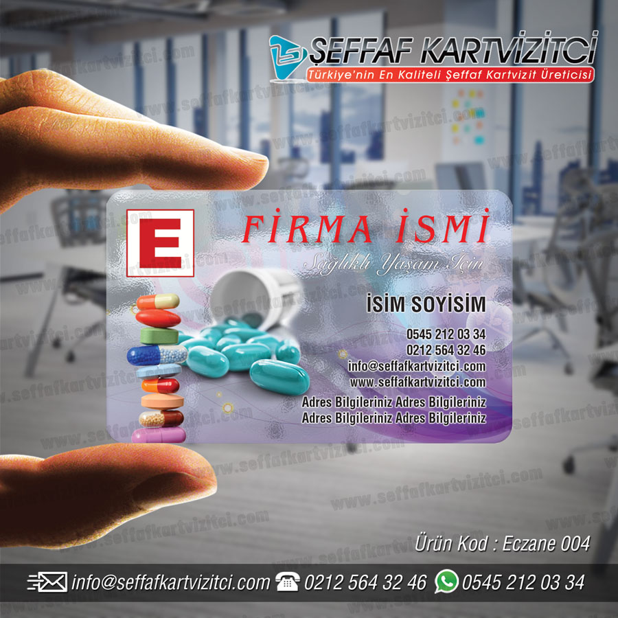 Eczane Şeffaf kartvizit 004