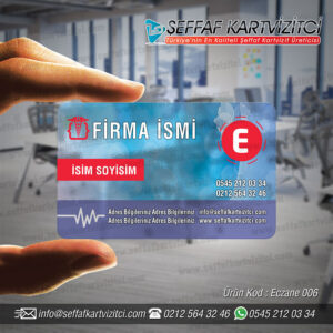 Eczane Şeffaf kartvizit 006