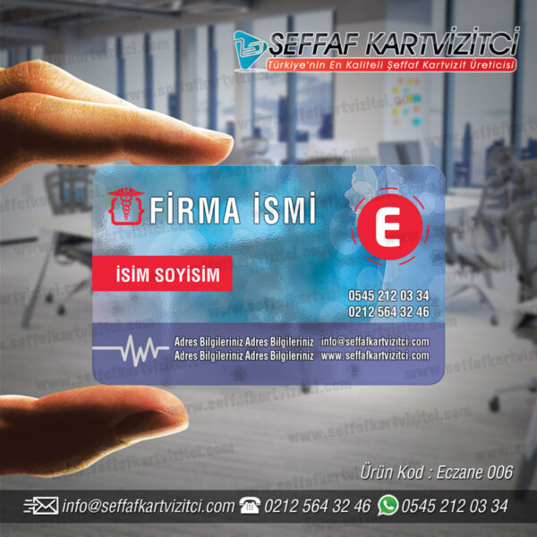 Eczane Şeffaf kartvizit 006