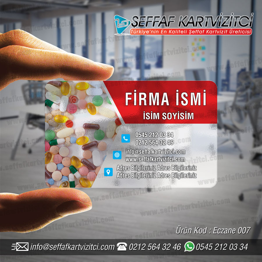 Eczane Şeffaf kartvizit 007