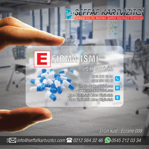 Eczane Şeffaf kartvizit 008