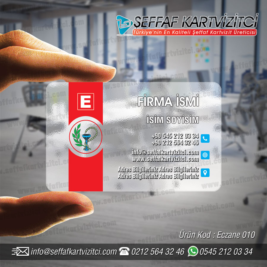 Eczane Şeffaf kartvizit 010