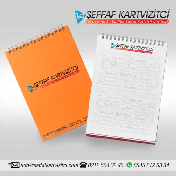 Üstten Sipralli Kapaklı Bloknot