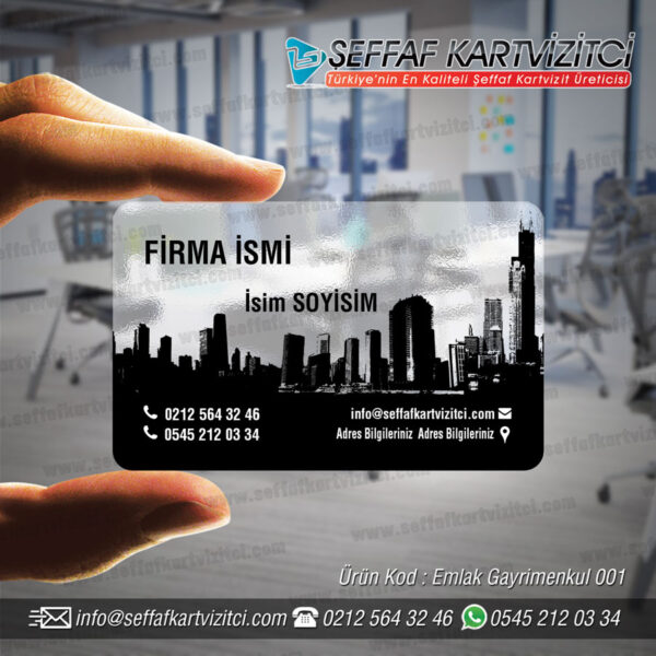 emlakçı şeffaf kartvizit 001