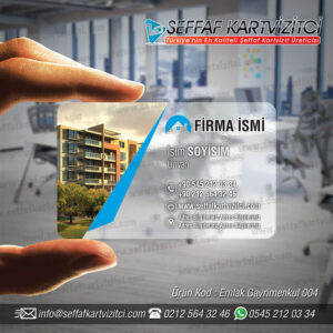 Emlakçı Şeffaf Kartvizit 004