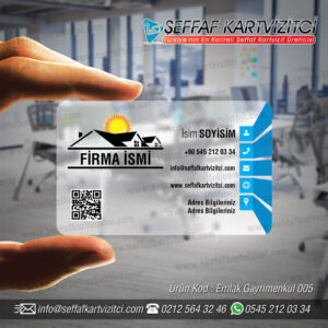 Emlakçı Şeffaf Kartvizit 005