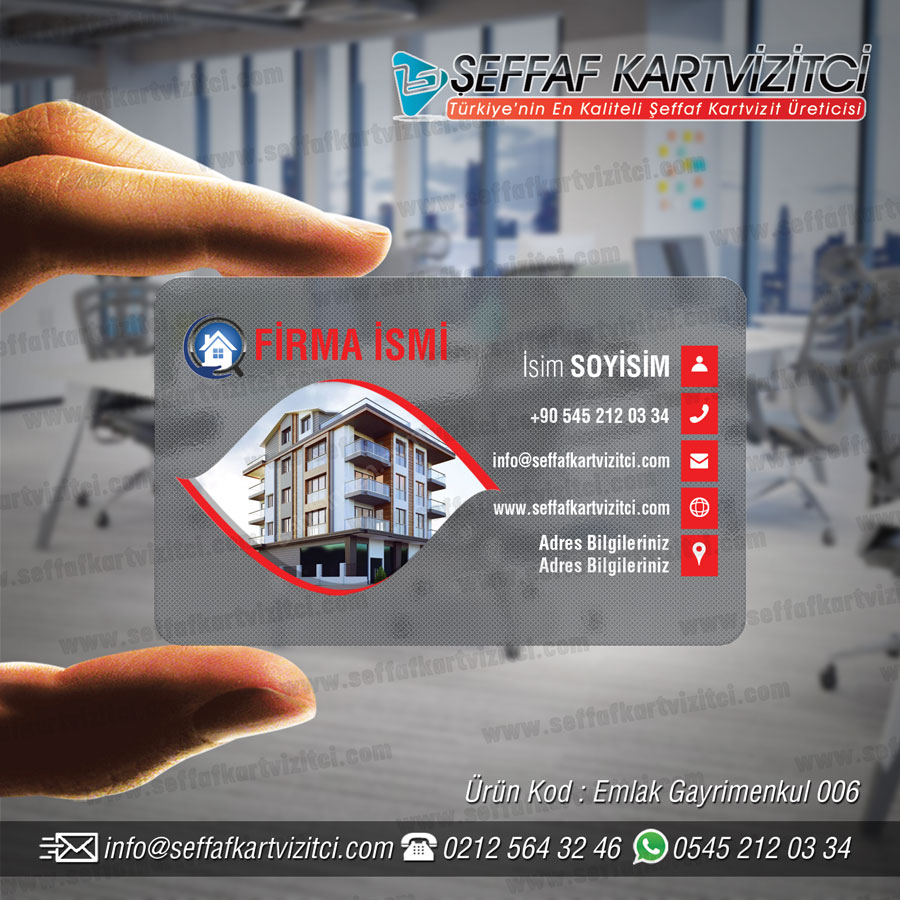 Emlakçı Şeffaf Kartvizit 006