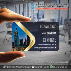 Emlakçı Şeffaf Kartvizit 007 Emlakçı Şeffaf Kartvizit 007