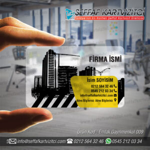 Emlakçı Şeffaf Kartvizit 009 Emlakçı Şeffaf Kartvizit 009