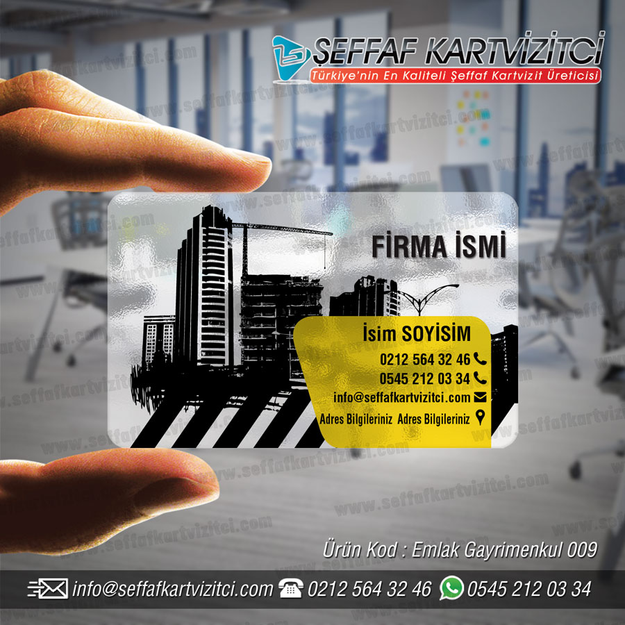 Emlakçı Şeffaf Kartvizit 009