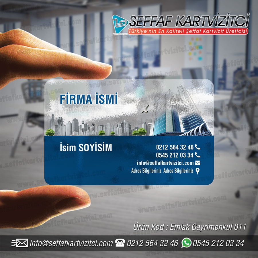 Emlakçı Şeffaf Kartvizit 011
