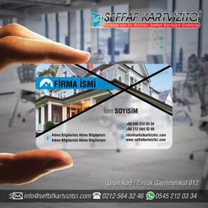 Emlakçı Şeffaf Kartvizit 012 Emlakçı Şeffaf Kartvizit 012