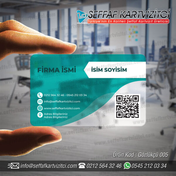 Gözlükçü Şeffaf Kartvizit 005