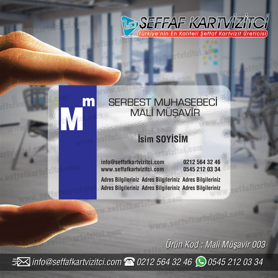 Mali Müşavir Şeffaf Kartvizit 003
