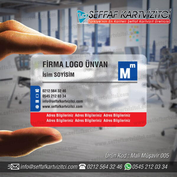 Mali Müşavir Şeffaf Kartvizit 005