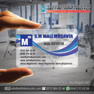 Mali Müşavir Şeffaf Kartvizit 007