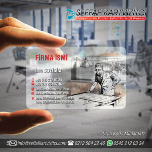 Mimar Mühendis Şeffaf Kartvizit 001