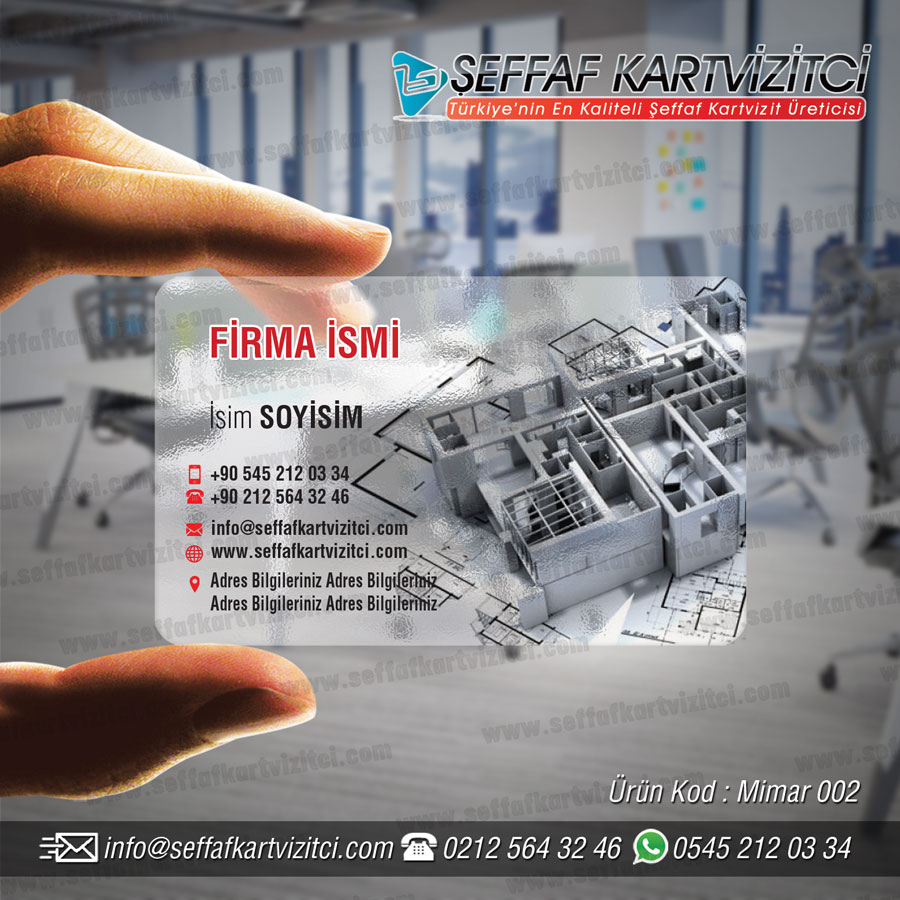 Mimar Mühendis Şeffaf Kartvizit 002