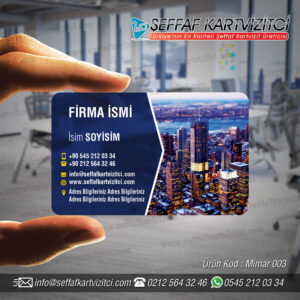 Mimar Mühendis Şeffaf Kartvizit 003