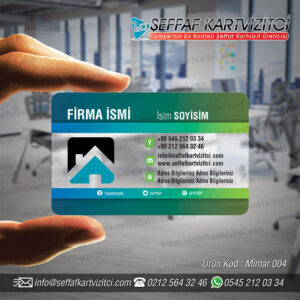 Mimar Mühendis Şeffaf Kartvizit 003