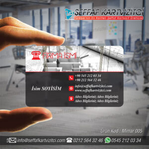Mimar Mühendis Şeffaf Kartvizit 005