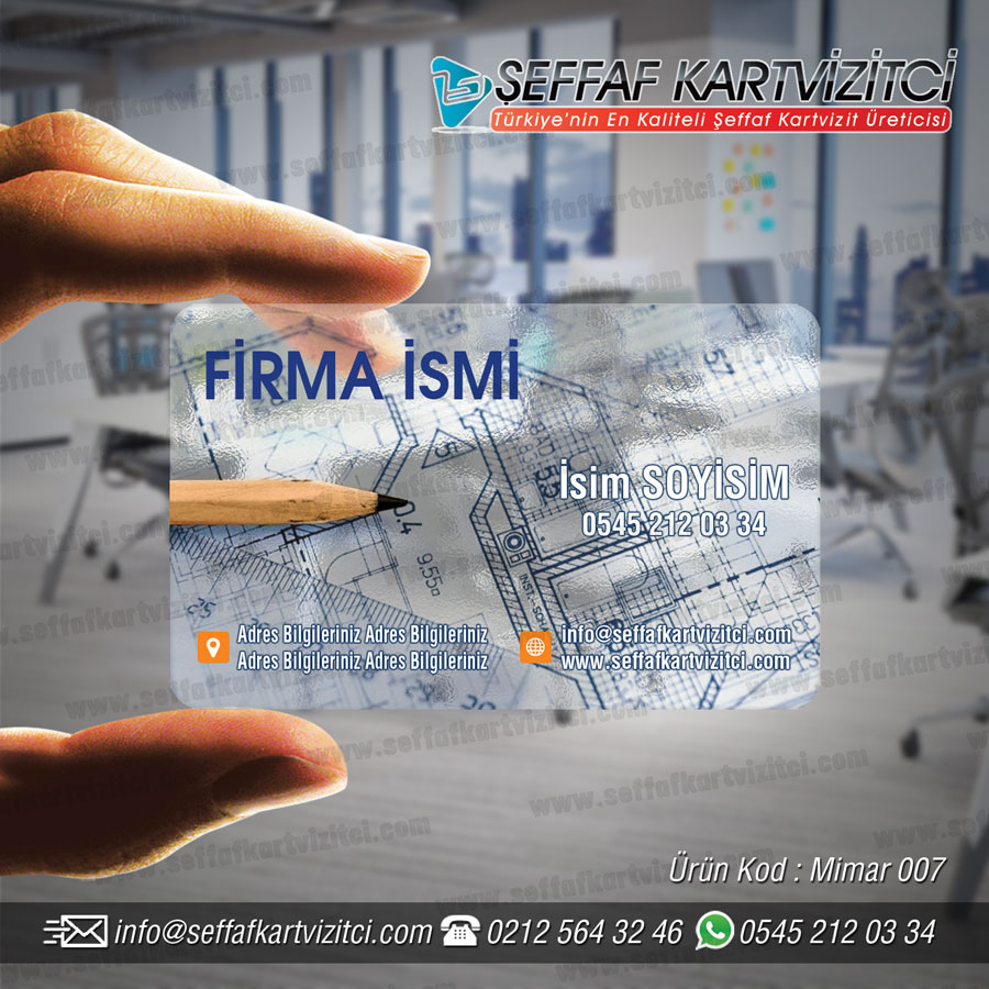 Mimar Mühendis Şeffaf Kartvizit 007