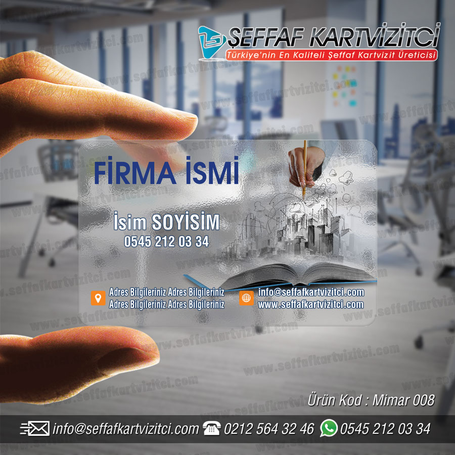Mimar Mühendis Şeffaf Kartvizit 008