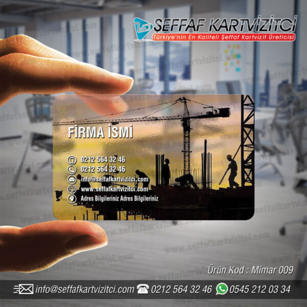 Mimar Mühendis Şeffaf Kartvizit 009