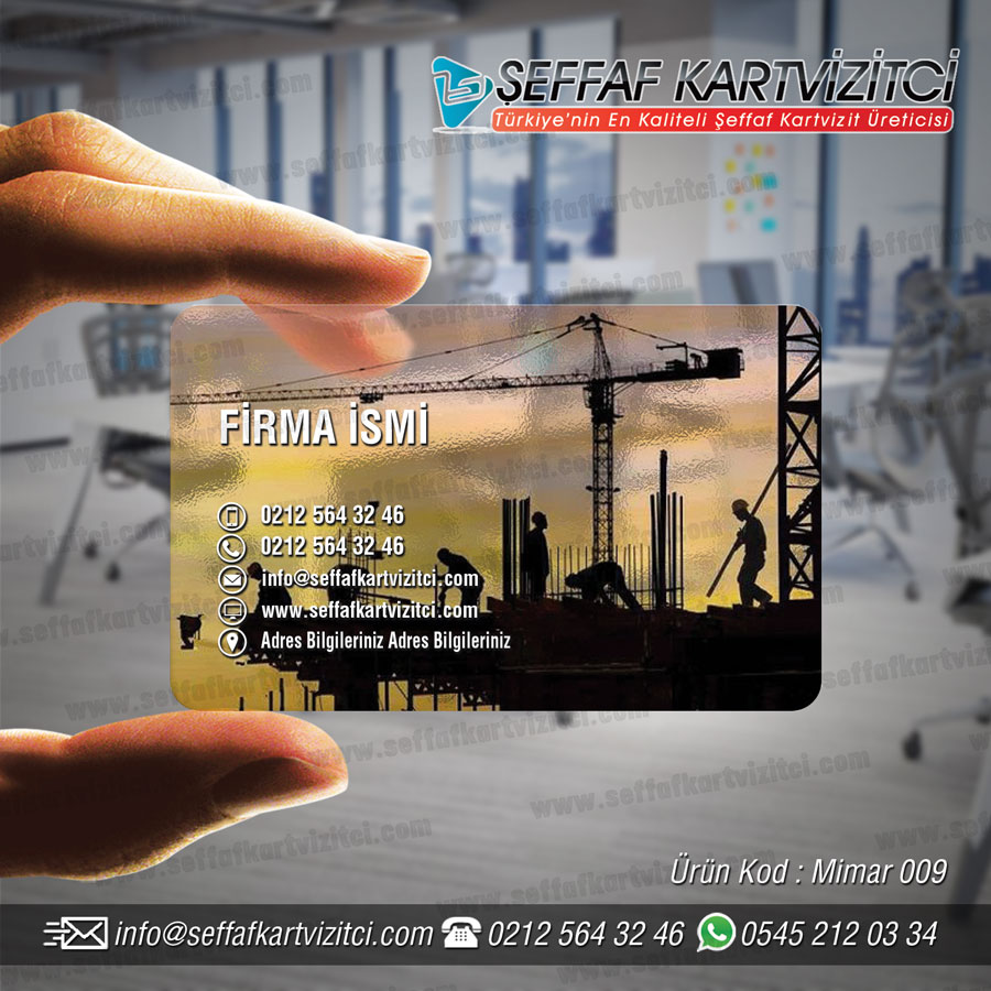 Mimar Mühendis Şeffaf Kartvizit 009