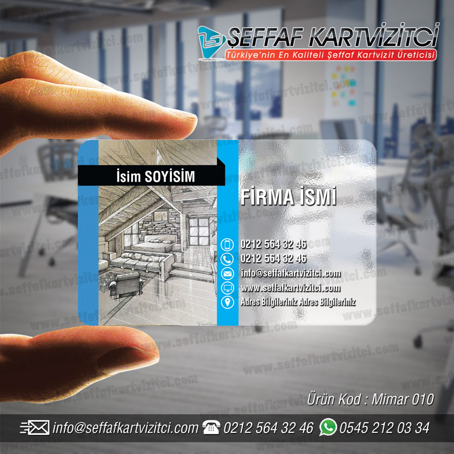 Mimar Mühendis Şeffaf Kartvizit 010