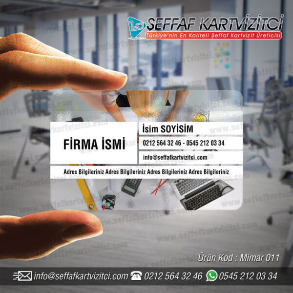 Mimar Mühendis Şeffaf Kartvizit 011