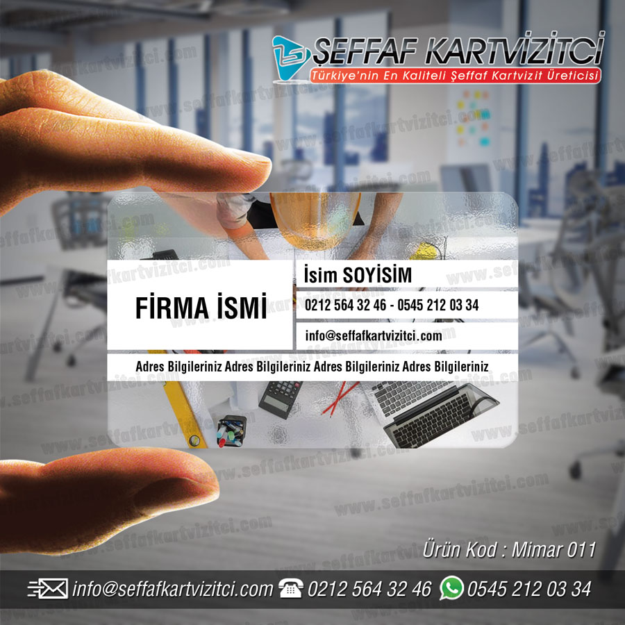 Mimar Mühendis Şeffaf Kartvizit 011